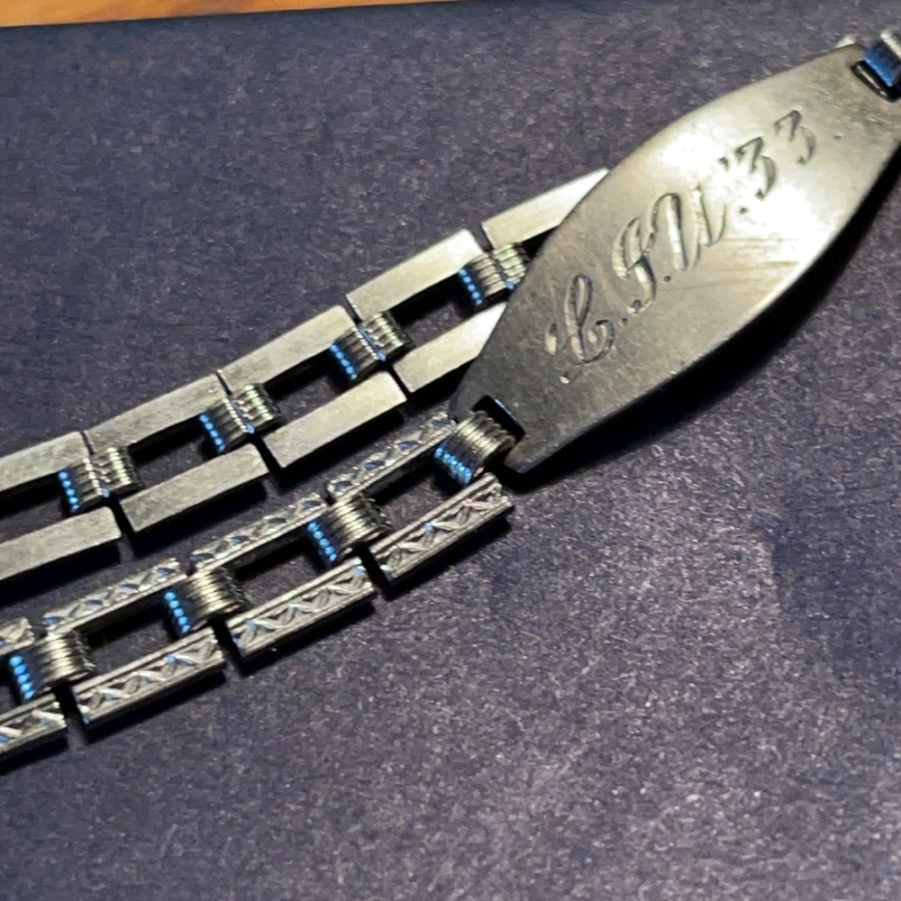 Vintage Sterling Silver Bracelet LJU ‘33 Art Deco
